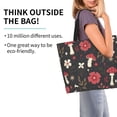 thumbnail image 3 of Bingfone Canvas Tote Bag For Women With Inner Pocket Aesthetic Cute Shopping Tote Bags Reusable Grocery Bags-Fly Agaric And Flowers, 3 of 9