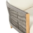 thumbnail image 5 of Christopher Knight Home Boho Outdoor Club Chair with Cushions, Handwoven Rope Armchair, Solid Wood, Teak+Beige+Grey, Set of 2, 5 of 11