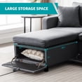thumbnail image 5 of MUZZ Living Room Soft Set with Large Storage Space (3-Seater Sofa, Loveseat and 1 Ottoman/Dark Grey), 5 of 14
