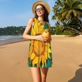 thumbnail image 3 of Easygdp Vibrant Sunflower Painting para Vestido Transpirable de Mujer, Vestido Suelto de Manga Corta con Pliegues y Bolsillos para el Verano, 3 of 7