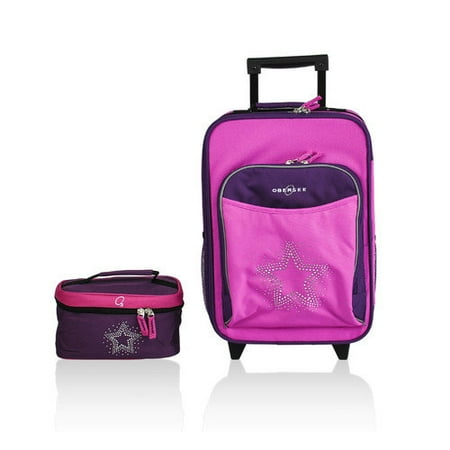 Obersee Kids Luggage and Toiletry Bag Set - Bling Rhinestone Star