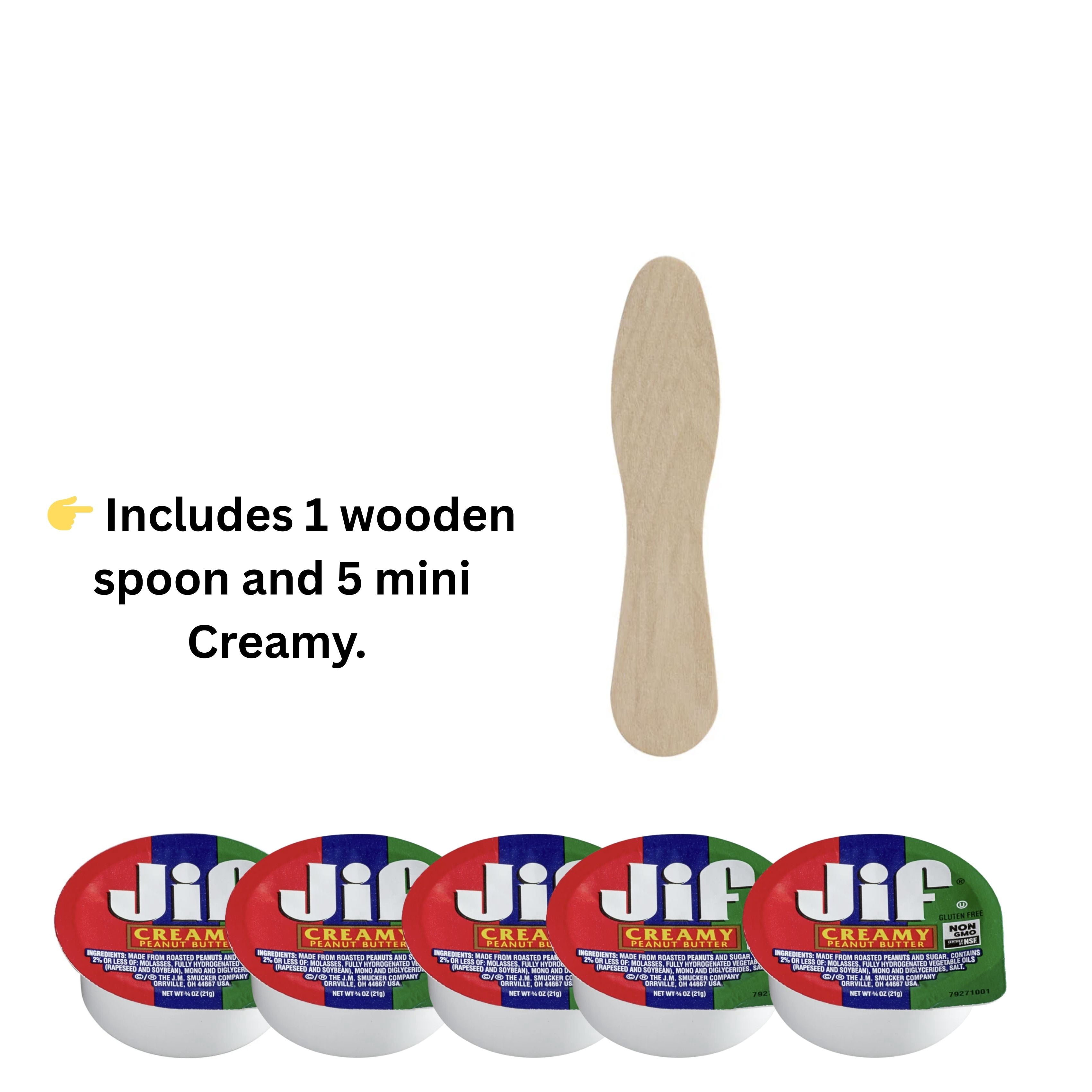 if Creamy Peanut Butter Family Size Bundle – 4 lb Can, 5 Mini Cups (3/4 oz Each) and Wooden Spoon
