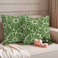 thumbnail image 2 of Green Spring Floral Outdoor Waterproof Pillow Covers, Pastoral Flower Abstract Art Decorative Square Throw Pillowcase Sofa Cushion Sham for Patio/Couch/Chair, 26"x26" 2 Pack, 2 of 8
