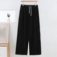 thumbnail image 2 of Fsgntruao Women's Plus Size Solid Color Pants Pocket Elastic Waist Pants, 2 of 5