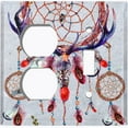thumbnail image 4 of Metal Light Switch Plate Cover Antler Beaded Feather Dreamcatcher DRM001, 4 of 13
