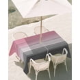 thumbnail image 2 of Outdoor Tablecloth with Umbrella Hole, Pink Gray Spillproof Waterproof Outdoor Table Cover, Vintage Country Gradient Wooden Plank Line Patio Tablecloths for Party Picnic Camping, Rectangle 60"x120", 2 of 9