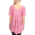 thumbnail image 2 of Sakkas Maliky Wide Corset Neck Floral Embroidered Cap Sleeve Blouse Top Shirt - Pink - One Size Regular, 2 of 5