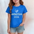 thumbnail image 2 of mgoYE 250th Anniversary USA T-Shirt Girls Girls Boys American Flag 250th Anniversary Commemorative Tee, Crew Neck Loose Fit Daily Tee(Blue,3-4 Years), 2 of 5