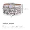 thumbnail image 3 of YYKihy Women Leather Cuff Bracelet Set Multilayer Wrap Bracelet Crystal Heart Bracelet Clasp Bracelet For Women, 3 of 5