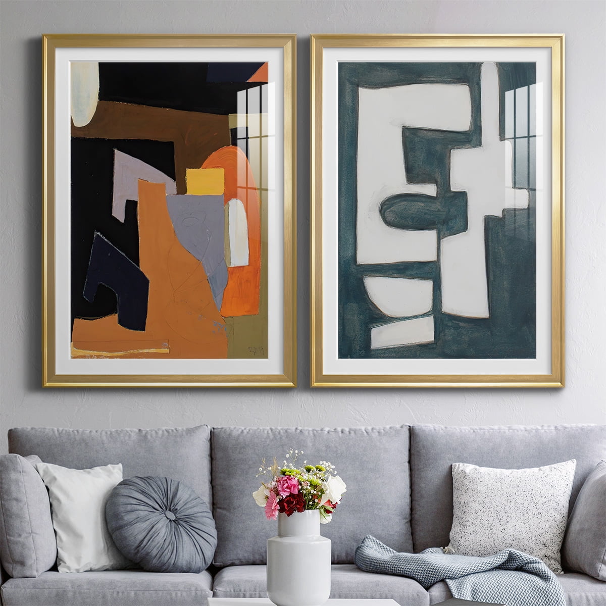 Wexford Home The Olive Press Rooom Premium Framed Print, 18.5" x 24.5" - Ready to Hang, Gold (Set of 2)