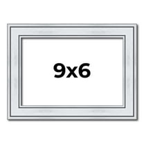 9x6 Frame Sterling Silver Solid Wood Picture Frame | 1.25 Inch Moulding Width | 0.75 Inch Interior