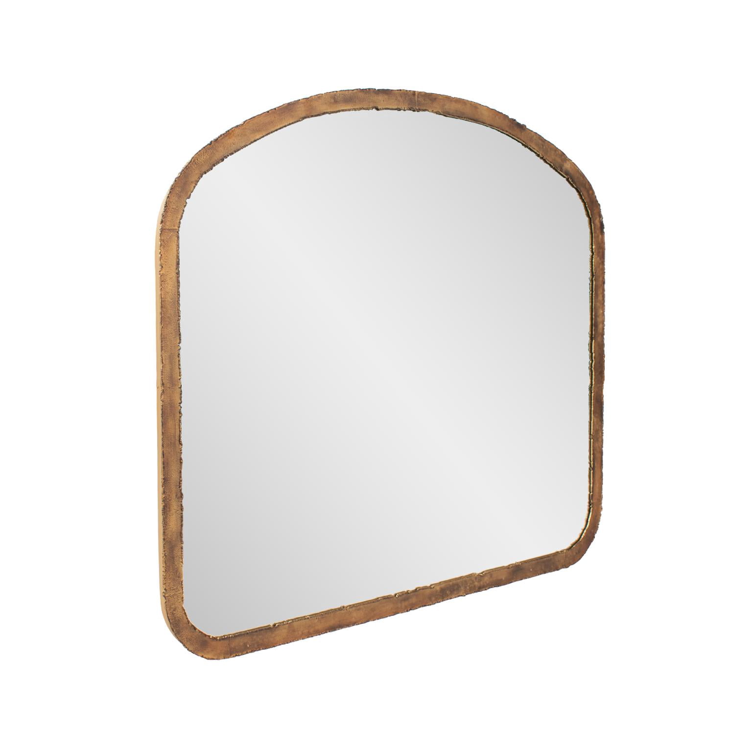 Tyler Dillon Arched Wall Mirror with Industrial Metal Frame 42"W x 36"H