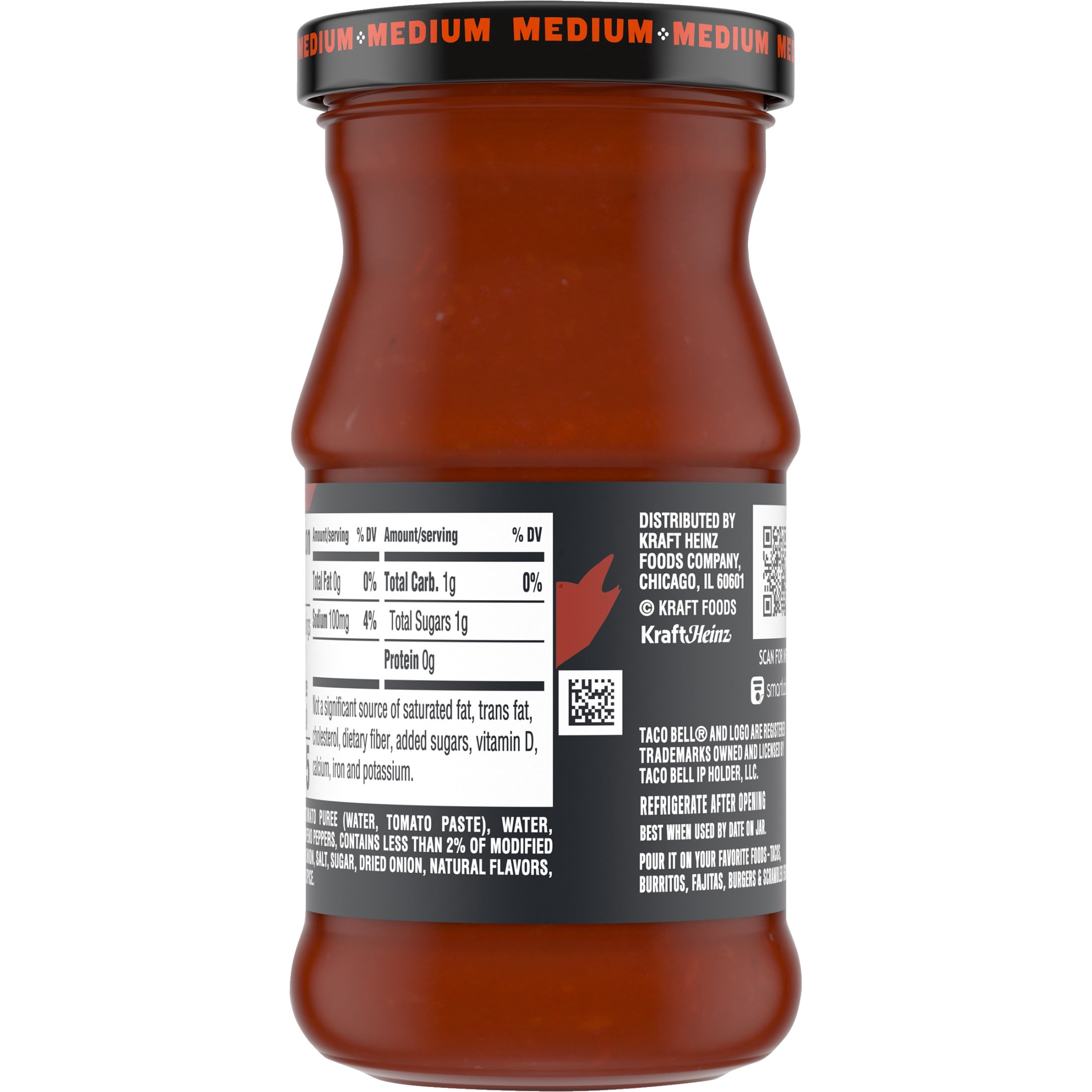 (2 pack) Taco Bell Medium Taco Sauce, 8 oz Bottle