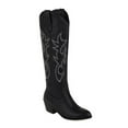 thumbnail image 5 of UngA Cowboy Boots Women's Western Cowboy Boots Embroidered Mid-Calf Pointed Toe Cowgirl Boot Black,7, 5 of 6