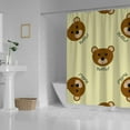 thumbnail image 3 of Coolnut Shower Curtain Set with Hooks Brown Bear Head Polyester Waterproof Bath Curtain for Bathroom Bathtubs Decor 60 x 72 Inches, 3 of 6