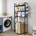 thumbnail image 3 of Over The Toilet Storage Rack 3 Tier Bathroom Organizer Shelf Over Toilet Freestanding Space Saver Toilet Stands with 10 Hooks Multifunctional (BlackOak), 3 of 6