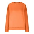 thumbnail image 5 of ManxiVoo Womens Soft Comfy Crewneck Sweatshirt Long Sleeve Loose Fit Pullover Top for Everyday Casual Wear XXL Size Orange, 5 of 5