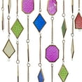thumbnail image 4 of DecMode 49" Multi Colored Metal Indoor Outdoor Geometric Windchime with Stained Glass, 4 of 9