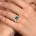 thumbnail image 4 of Gem Stone King 14K Two Tone Gold London Blue Topaz and Lab Grown Diamond Engagement Ring for Women | 2.08 Cttw | Round 7MM | Gemstone November Birthstone | Size 9, 4 of 6