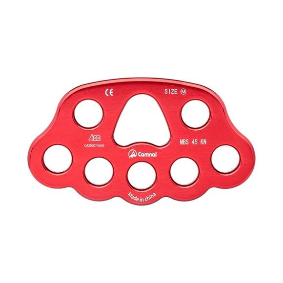 Equipo de rápel Sunnimix Placa de aparejo de escalada 4500kg Rojo