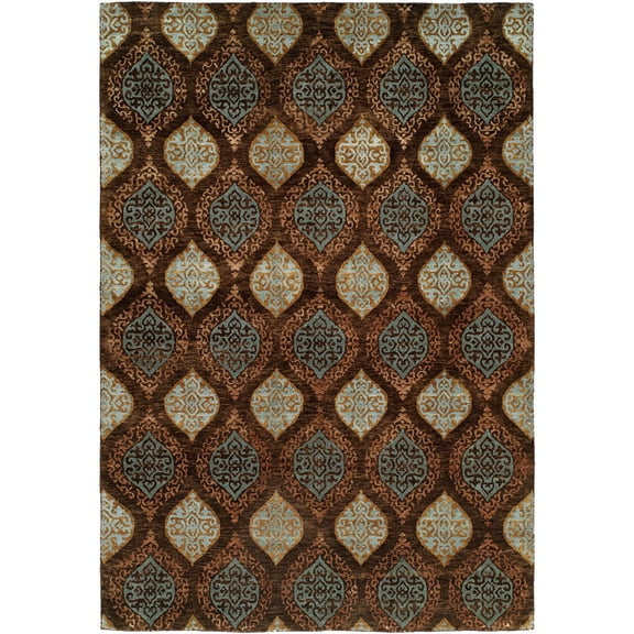Kalaty Royal Manner Derbysh Area Rug RM-736 Brown Bulbs Curves 2' 6" x 10' Rectangle