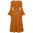 thumbnail image 5 of Palace Dresses for Women Long Sleeve Ruffle Hem Elegant Color Block Fashion Halloween Party Dress, 5 of 9