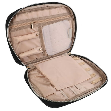 HOMEMAXS  Caboodle LED Travel Makeup Brush Case Organizer Bag Jewelry Black