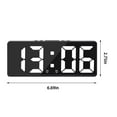thumbnail image 3 of Latrodar Digital Alarm Clock Simples LED Large Digital Display Fashion Enduring en Clock Black Frame White 6.4x2.76 Inch Home Essentials, 3 of 5