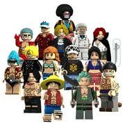 15 Pcs One Piece Minifigures Building Blocks Toys Sets, 1.77 inch Collectible One Piece Anime Action Figures Building Kits Cake Decorations for Kids and Fans Gifts