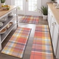 thumbnail image 2 of Multi Color Checkerboard Checkered Pattern Kitchen Rugs Sets Of 3,Kitchen Runner Rugs Non Skid Washable,Decorative Kitchen Floor Mats for Kitchen,Sink,Laundry,17"x30"+ 17"x47" + 17"x59", 2 of 6
