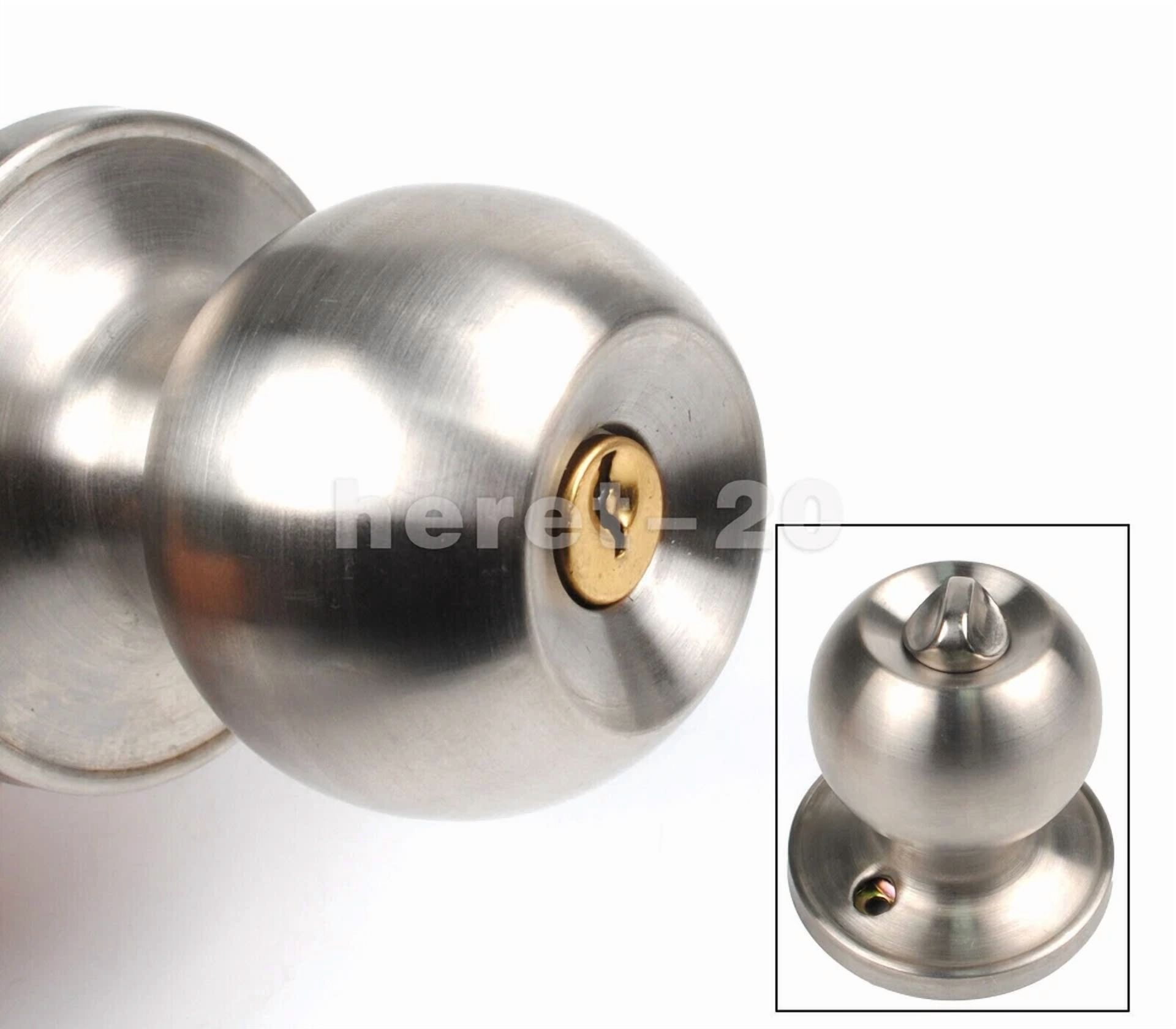 CIRCLE- Interior Privacy Door Knob Keyed Locking Door Handles For Bedroom Or Bathroom