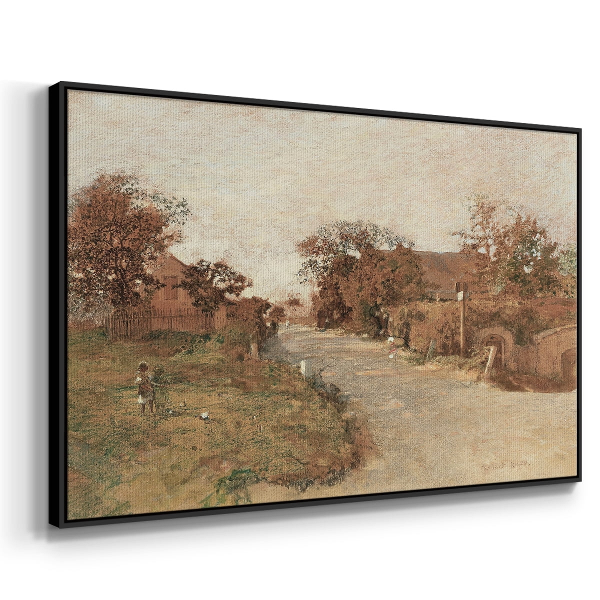 Vintage Animal Print-IX By Wexford Home Framed in Black Wood Gallery Wrapped Canvas 25 in. x 37 in.
