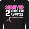 thumbnail image 4 of Inktastic Breast Cancer Survivor 2 Years and Running with Pink Ribbon Long Sleeve T-Shirt, 4 of 5