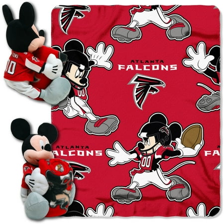 Atlanta Falcons Body Pillow - Official NFL and Disney Cobrand Atlanta Falcons Mickey Mouse Hugger Character Shaped Pillow and 40