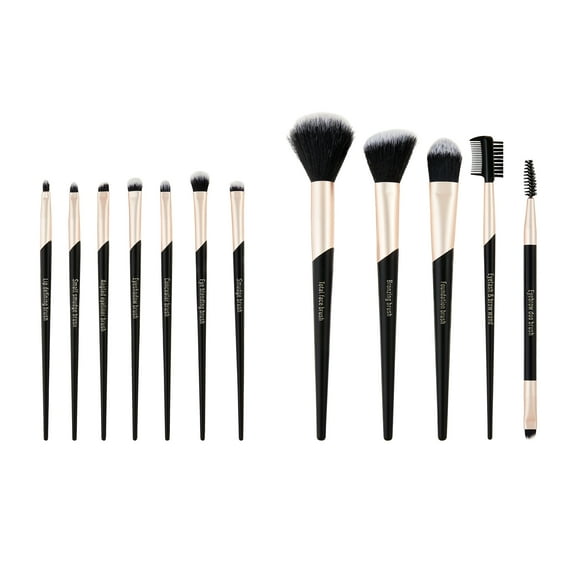 Walmart 12 Piece Face & Eye Makeup & Cosmetic Brush Set, Black