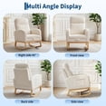 thumbnail image 3 of Modern Nursery Rocking Chair, Upholstered Glider Rocker with Foot Rest & Side Pockets, High Backrest Padded Accent Armchair, Recliner Chair, 3 of 7