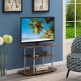 thumbnail image 3 of Pemberly Row Easy Assembly 3 Tier Wood 32 TV Stand Entertainment Console in Barnwood BRow Easy Assemblyn, 3 of 4