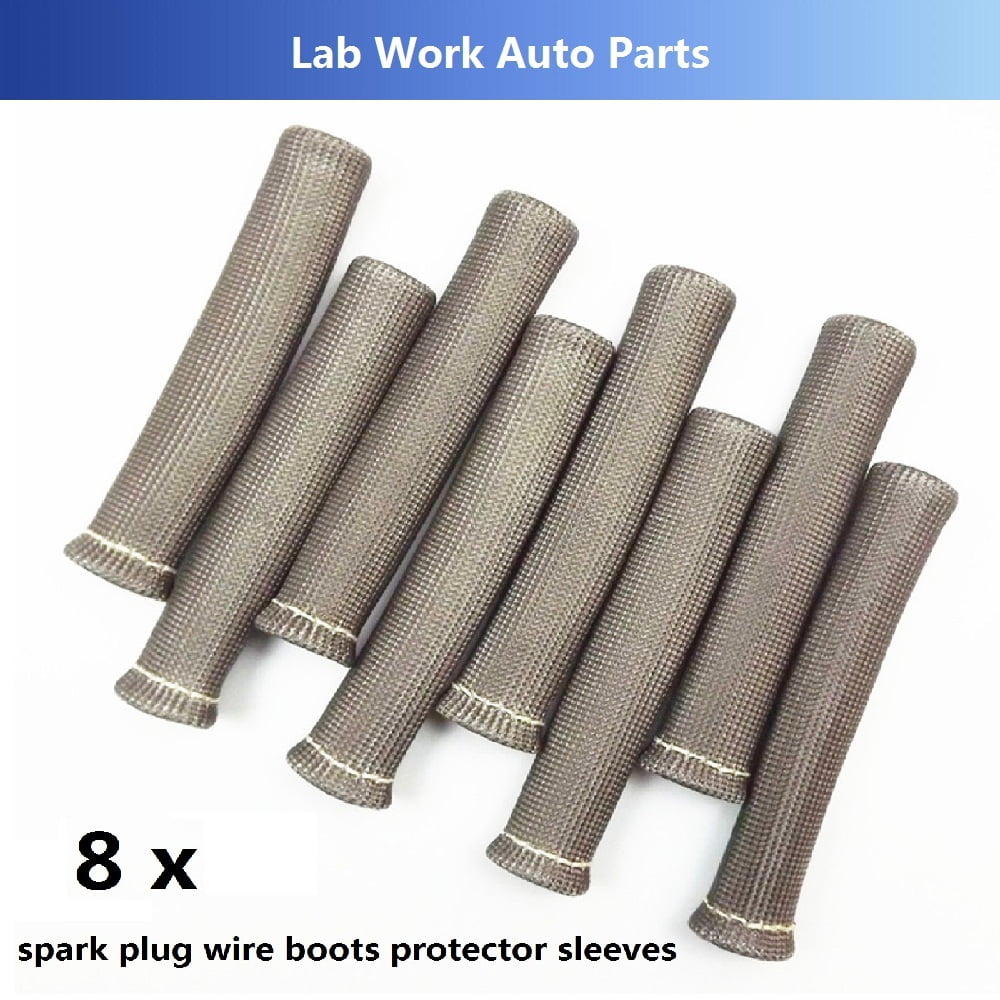 8x 1200° Car Red Spark Plug Wire Boots Engine Heat Shield Protector Sleeve  Cover