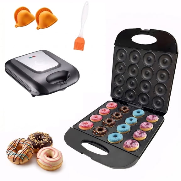 Eurhowing Mini Donut Maker 1400W, Non-Stick Electric Doughnut Machine for 16 Mini Donuts, Fast Heating Kid-Friendly Breakfast & Snack Baker