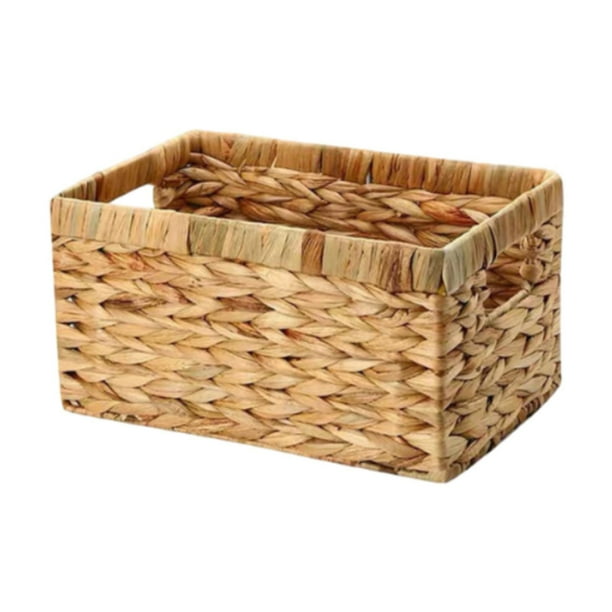 Cestas de almacenamiento de ratán, cesta de picnic, resistente, sin tapa, organizador de ropa multifunción, caja de clasificación para armario, hogar Grande