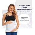 thumbnail image 4 of KUNINDOME Combination of Pants Waist Extenders and Maternity Shirts Extenders, Seamless Maternity Belly Band, 4 of 6