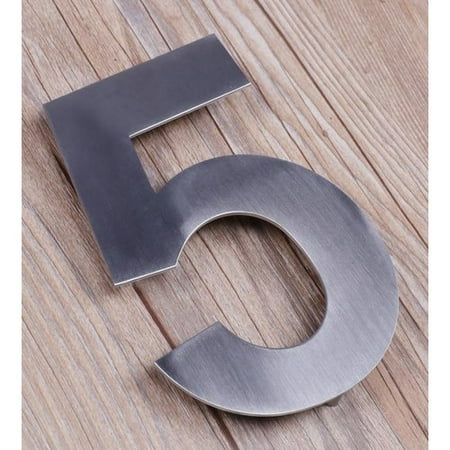 Qt Modern House Numbers 6 Inch Brushed Stainless Steel Number 5 Qt Modern House Numbers 6 Inch Brushed Stainless Steel Number 5 Five