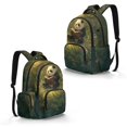 thumbnail image 2 of DISNIMO Panda Book Printed Kids Backpack for Girls Boys 17 Inch Lightweight Schoolbag with Front Pockets Large Capacity School Backpack for Elementary Middle Students, Back to School Supplies, 2 of 7