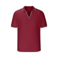 thumbnail image 5 of Homadles Mens polo Shirt Soft Pique polo Tee Solid Casual Short Sleeve Lapel Golf Shirt Wine Size 3XL, 5 of 6
