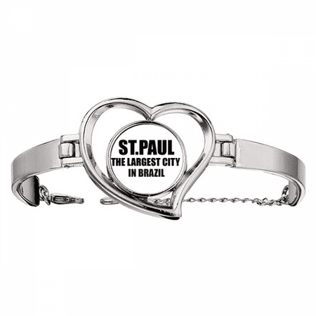 ST.Paul The Largest City In Brazil Bracelet Heart Jewelry Wire Bangle