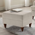 thumbnail image 2 of Comfort Pointe Clarendon Sea Oat Beige Fabric Upholstered Ottoman, 2 of 7