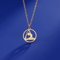 thumbnail image 3 of EUEAVAN Gold Yoga Round Pendant Necklace Stainless Steel Jewelry, 3 of 6