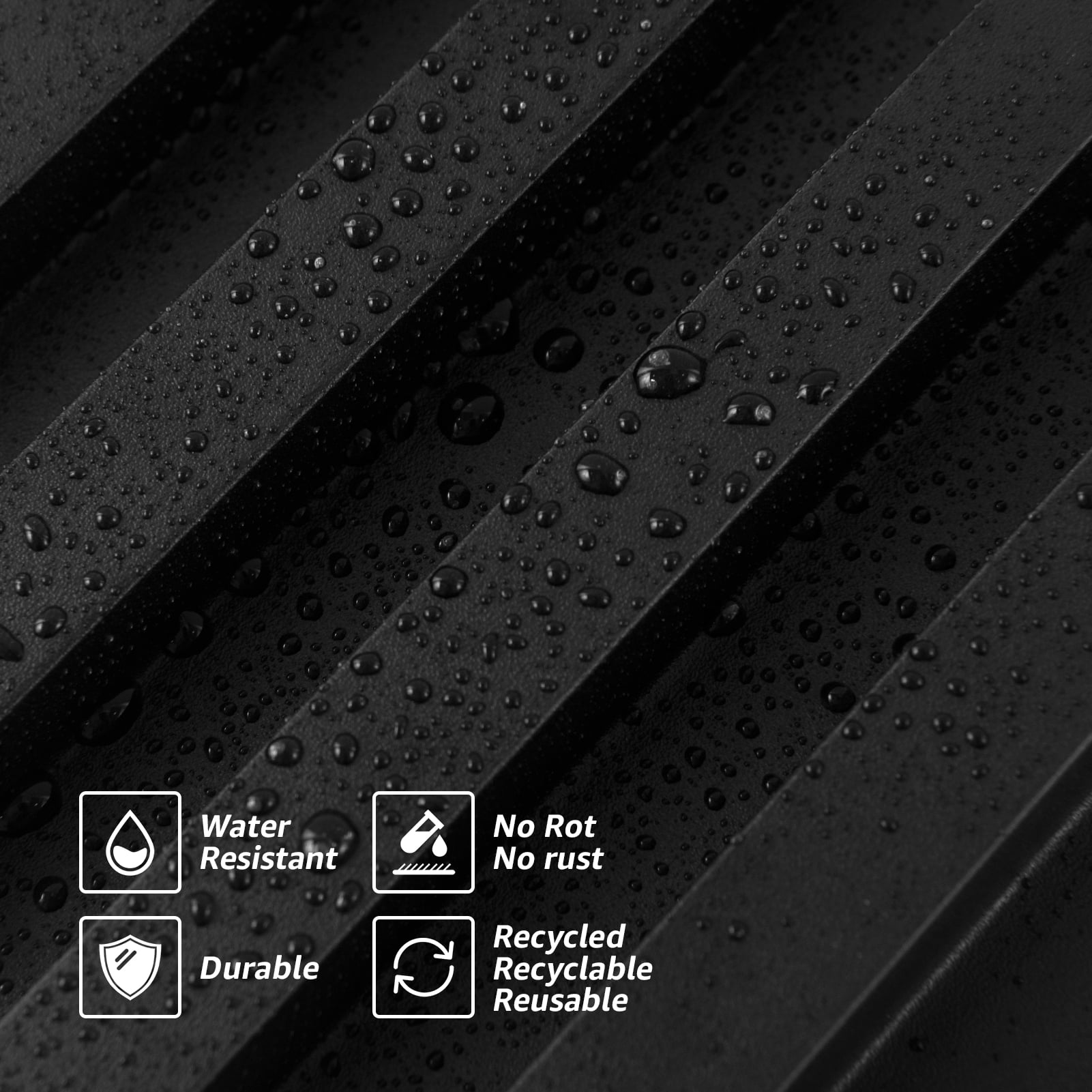 Art3d Slat Wall Panels, WPC Soundproof 3D Wall Paneling, 8-Pack 96 x 6 in. Matte Black
