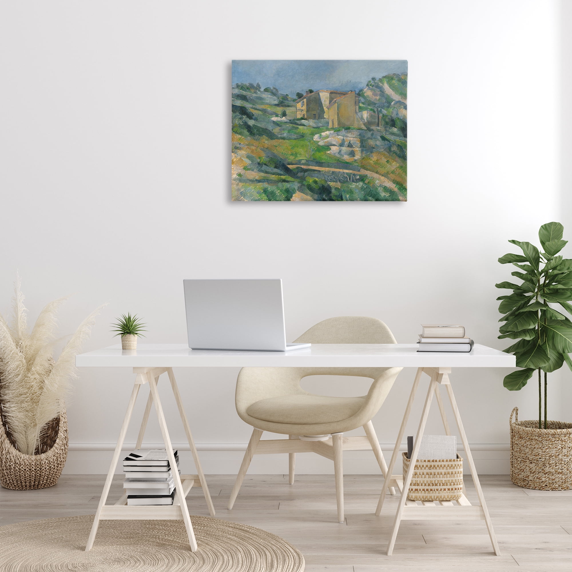 Stupell Industries Classic Cezanne Houses in Provence Landscape & Nature Painting Wrapped Canvas Art Print Wall Art, 30 x 24