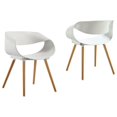 thumbnail image 1 of Best Master Furniture SL7064 White Side Chairs Mid Century & Moderne Side Chairs&44; Blanc - Lot de 2, 1 of 4